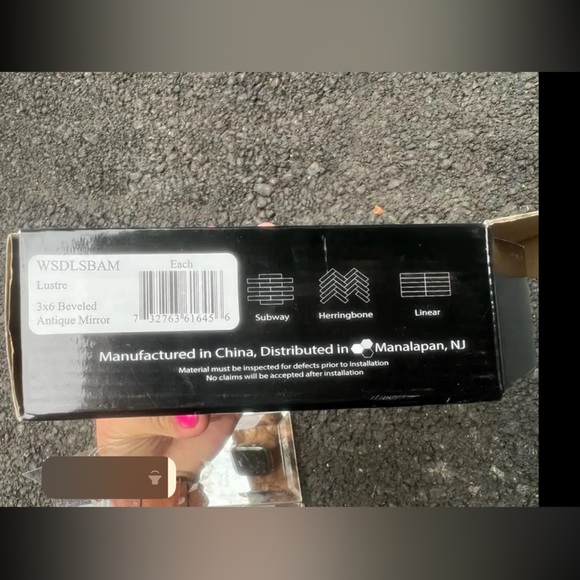 7 NEW BOXES of Lustre Beveled Antique Mirror 3" x 6" Glass Subway Wall Tile - Picture 2 of 16